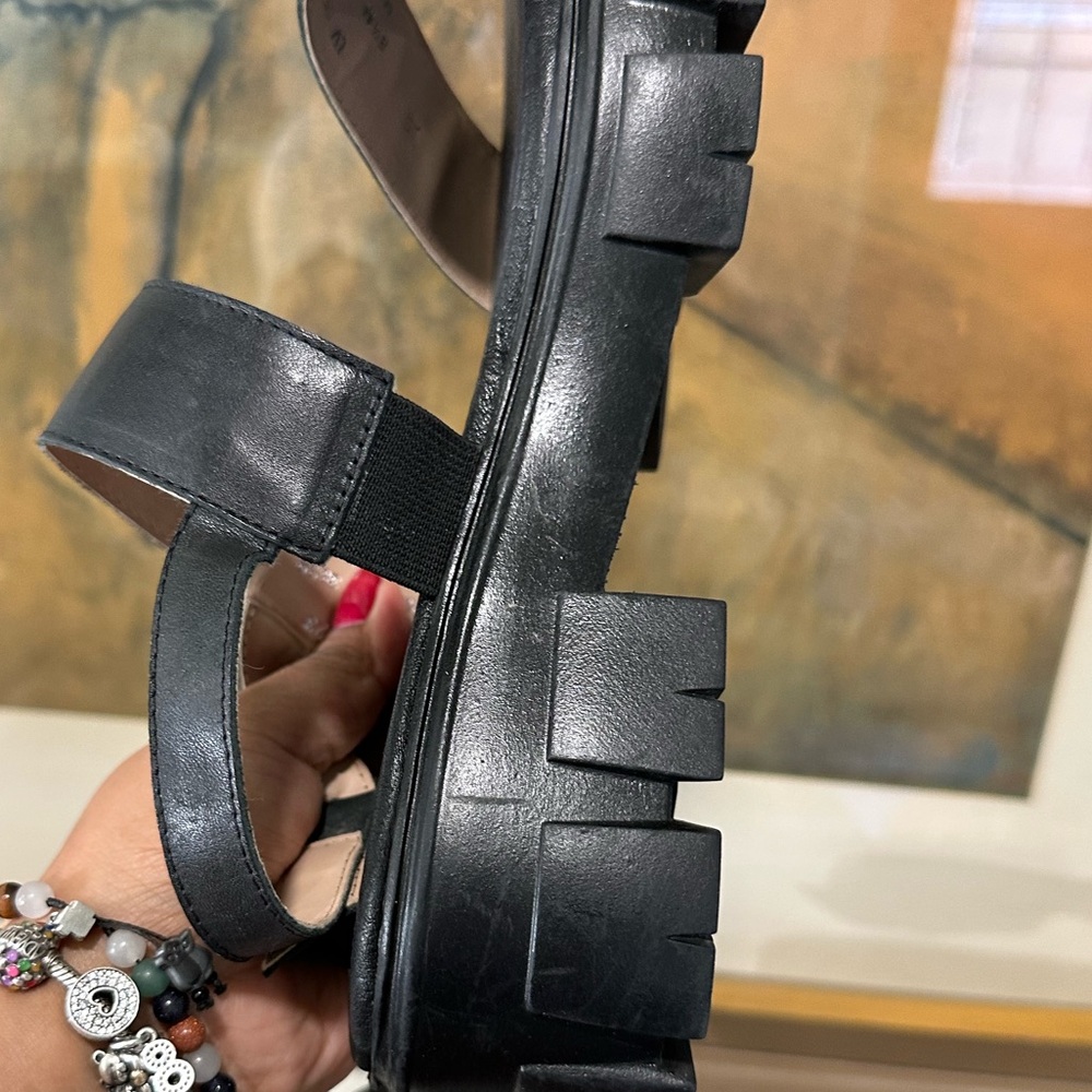🌸SANDRO MASCOLINI🌸 Strappy Platform Lug Sole Sandals Black Size: 8.5M - Picture 9 of 16